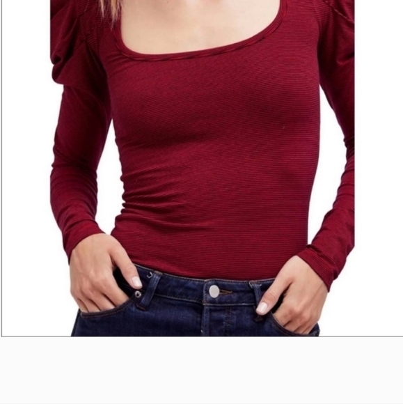 Free People Penelope Puffed Sleeve Top Size L - Picture 2 of 11